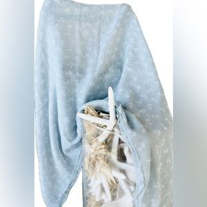 Coastal Pale Gray Infinity Scarf with Nautical/Anchor sheer pattern; multi uses